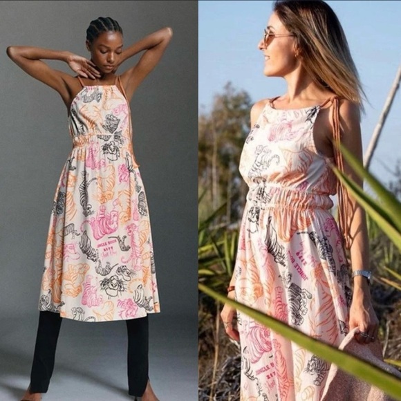 Zara  Disney Multicolor Floral Midi Dress - Picture 1 of 4